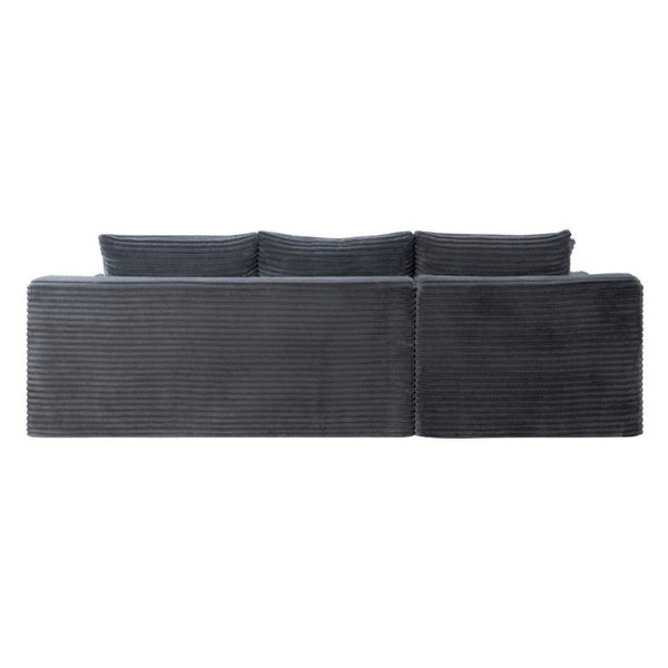 English Elm 94.5 Inch Corduroy U-Shaped Sectional Sofa Deep Seat Modular Design for Living Room W5515S00047
