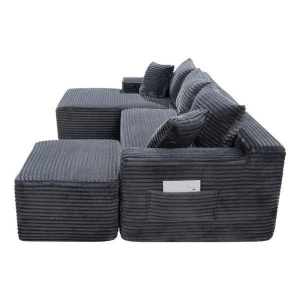 English Elm 94.5 Inch Corduroy U-Shaped Sectional Sofa Deep Seat Modular Design for Living Room W5515S00047