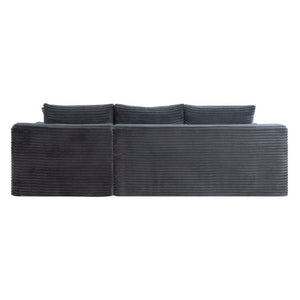 English Elm 94.5 Inch Corduroy U-Shaped Sectional with Deep Seats and Modular Ottoman for Any Room W5515S00048