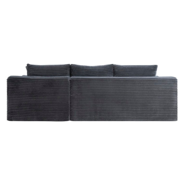 English Elm 94.5 Inch Corduroy U-Shaped Sectional with Deep Seats and Modular Ottoman for Any Room W5515S00048