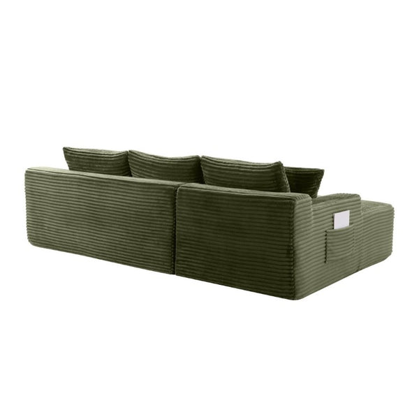 English Elm 94.5 Inch Corduroy U-Shaped Modular Sectional Deep Seat Sofa for Living Room W5515S00049
