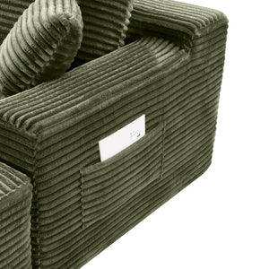 English Elm 94.5 Inch Corduroy U-Shaped Modular Sectional Deep Seat Sofa for Living Room W5515S00049