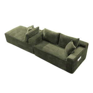 English Elm 94.5 Inch Corduroy U-Shaped Modular Sectional Deep Seat Sofa for Living Room W5515S00049