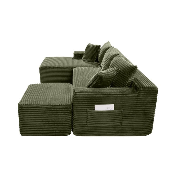 English Elm 94.5 Inch Corduroy U-Shaped Modular Sectional Deep Seat Sofa for Living Room W5515S00049