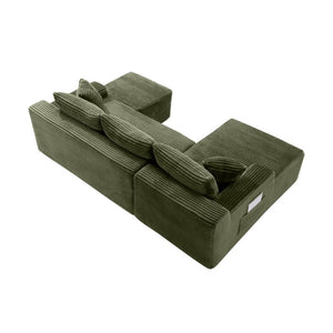 English Elm 94.5 Inch Corduroy U-Shaped Modular Sectional Deep Seat Sofa for Living Room W5515S00049
