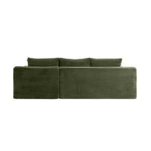 English Elm 94.5 Inch Corduroy Modular U-Shaped Sectional with Deep Cushions and Side Pockets W5515S00050