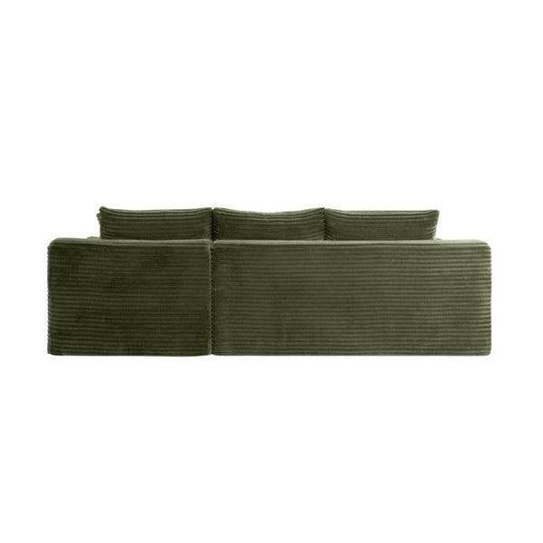 English Elm 94.5 Inch Corduroy Modular U-Shaped Sectional with Deep Cushions and Side Pockets W5515S00050