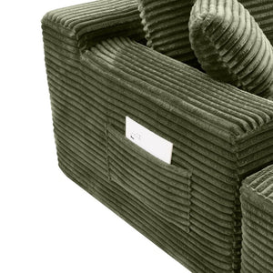 English Elm 94.5 Inch Corduroy Modular U-Shaped Sectional with Deep Cushions and Side Pockets W5515S00050