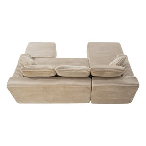 English Elm 94.5 Inch Corduroy U-Shaped Modular Sectional with Deep Seat and Ottoman for Apartments W5515S00051