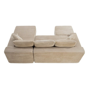 English Elm 94.5 Inch Modular U-Shaped Corduroy Sectional with Deep Cushions for Apartment Living W5515S00052