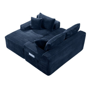 English Elm 94.5 Inch Overstuffed Corduroy U-Shaped Sectional with No Assembly and Built-In Pockets W5515S00053