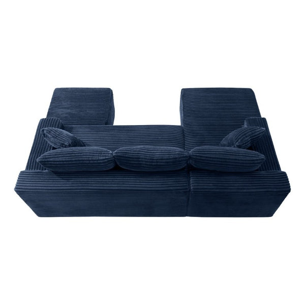 English Elm 94.5 Inch Overstuffed Corduroy U-Shaped Sectional with No Assembly and Built-In Pockets W5515S00053
