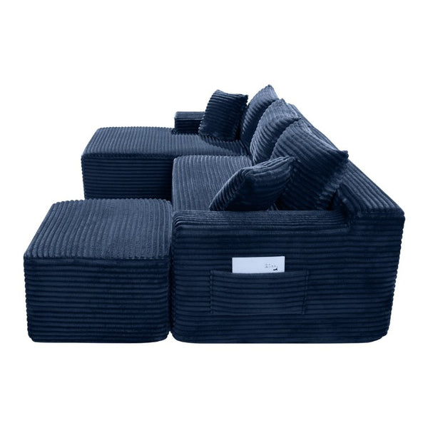 English Elm 94.5 Inch Overstuffed Corduroy U-Shaped Sectional with No Assembly and Built-In Pockets W5515S00053