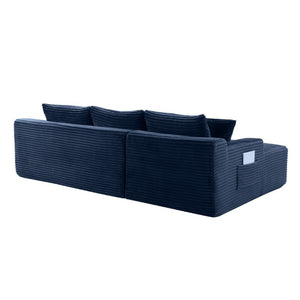 English Elm 94.5 Inch Overstuffed Corduroy U-Shaped Sectional with No Assembly and Built-In Pockets W5515S00053