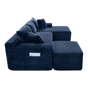English Elm 94.5 Inch Corduroy Modular U-Shaped Sectional Deep Seat Sofa for Living Room W5515S00054