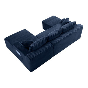 English Elm 94.5 Inch Corduroy Modular U-Shaped Sectional Deep Seat Sofa for Living Room W5515S00054