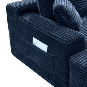 English Elm 94.5 Inch Corduroy Modular U-Shaped Sectional Deep Seat Sofa for Living Room W5515S00054