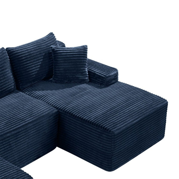 English Elm 94.5 Inch Corduroy Modular U-Shaped Sectional Deep Seat Sofa for Living Room W5515S00054