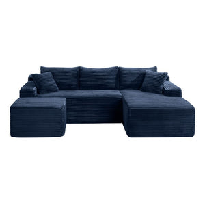 English Elm 94.5 Inch Corduroy Modular U-Shaped Sectional Deep Seat Sofa for Living Room W5515S00054