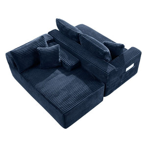 English Elm 94.5 Inch Corduroy Modular U-Shaped Sectional Deep Seat Sofa for Living Room W5515S00054
