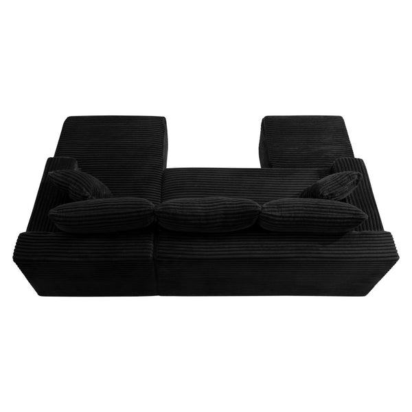 English Elm 106.3 Inch U-Shaped Cloud Sectional Sofa Corduroy Deep Seat Modular Living Room Couch W5515S00055