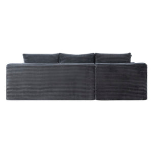 English Elm 106.3 Inch U-Shaped Cloud Sectional Sofa Deep Corduroy Modular Seating for Modern Living W5515S00057