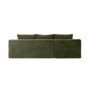 English Elm 106.3 Inch U-Shaped Modular Cloud Sectional Corduroy Sofa Deep Seat Legless Lounge W5515S00059