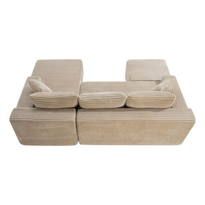 English Elm 106.3 Inch U-Shaped Corduroy Cloud Sectional Deep Seat Modular Sofa for Living Room W5515S00062