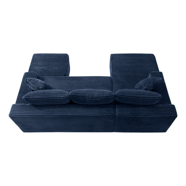 English Elm 106.3 Inch U-Shaped Cloud Sectional Corduroy Modular Sofa for Living Room Loft W5515S00063