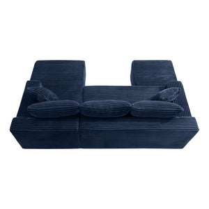 English Elm 106.3 Inch U-Shaped Cloud Sectional Sofa Deep Corduroy Modular Couch for Living Room W5515S00064