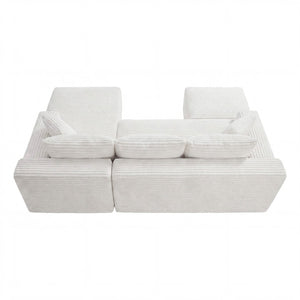 English Elm 106.3 Inch U-Shaped Cloud Sectional Sofa Modular Corduroy Deep Seat Living Room Couch W5515S00066