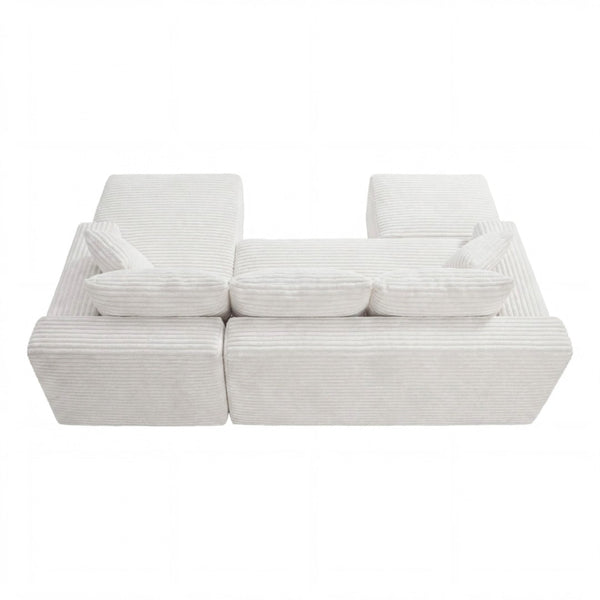 English Elm 106.3 Inch U-Shaped Cloud Sectional Sofa Modular Corduroy Deep Seat Living Room Couch W5515S00066