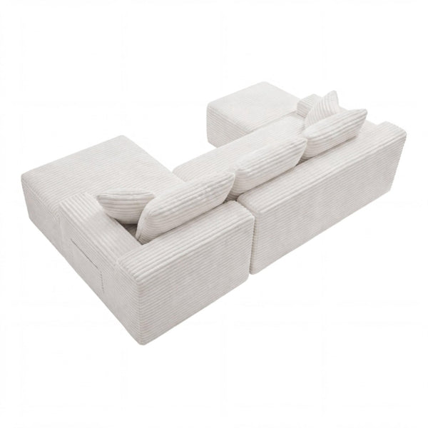 English Elm 106.3 Inch U-Shaped Cloud Sectional Sofa Modular Corduroy Deep Seat Living Room Couch W5515S00066