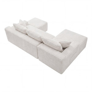 English Elm 94.5 Inch Corduroy U-Shaped Sectional Sofa Deep Seat Modular Couch for Living Room W5515S00067