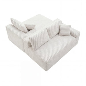 English Elm 94.5 Inch Corduroy U-Shaped Sectional Sofa Deep Seat Modular Couch for Living Room W5515S00067