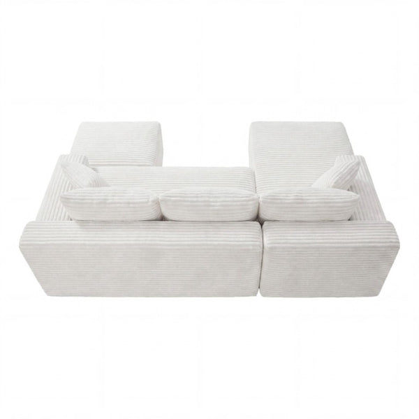 English Elm 94.5 Inch Corduroy U-Shaped Sectional Sofa Deep Seat Modular Couch for Living Room W5515S00067