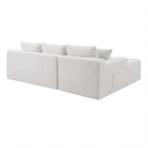 English Elm 94.5 Inch Corduroy U-Shaped Sectional Sofa Deep Seat Modular Couch for Living Room W5515S00067