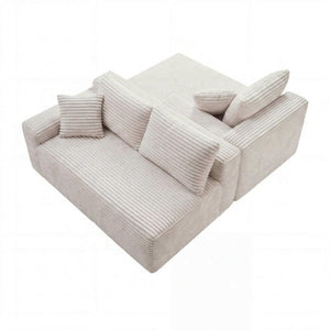 English Elm 94.5 Inch Corduroy Modular U-Shaped Sectional with Deep Cushions for Apartments W5515S00069