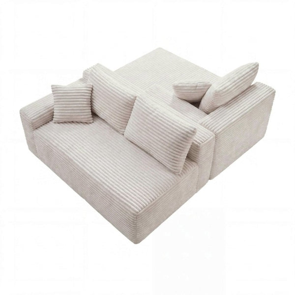 English Elm 94.5 Inch Corduroy Modular U-Shaped Sectional with Deep Cushions for Apartments W5515S00069