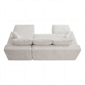 English Elm 94.5 Inch Corduroy Modular U-Shaped Sectional with Deep Cushions for Apartments W5515S00069