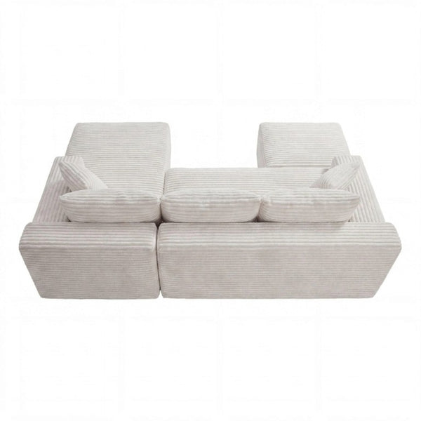 English Elm 94.5 Inch Corduroy Modular U-Shaped Sectional with Deep Cushions for Apartments W5515S00069