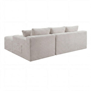 English Elm 94.5 Inch Corduroy Modular U-Shaped Sectional with Deep Cushions for Apartments W5515S00069