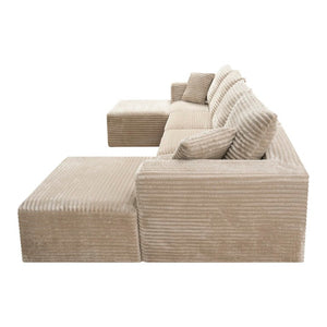 English Elm 133.2 Inch Corduroy Modular Sectional Sofa U Shaped for Spacious Living Rooms Camel W5515S00078