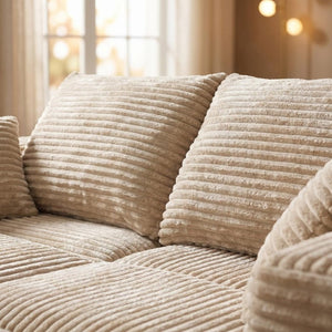 English Elm 133.2 Inch Corduroy Modular Sectional Sofa U Shaped for Spacious Living Rooms Camel W5515S00078