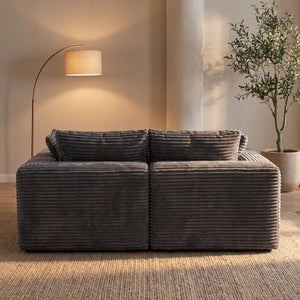 English Elm 133.2 Inch Corduroy Modular Sectional Sofa U Shaped for Spacious Living Rooms Gray W5515S00079