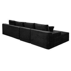 English Elm 135.4 Corduroy Modular U-Shaped Sectional Low Profile Sofa for Casual Living Rooms W5515S00081