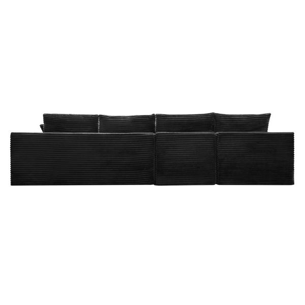 English Elm 135.4 Corduroy Modular U-Shaped Sectional Low Profile Sofa for Casual Living Rooms W5515S00081