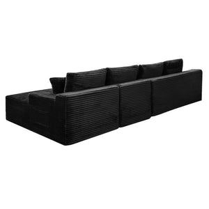 English Elm 135.4 Corduroy Modular U-Shaped Sectional Sofa Cozy Ribbed Fabric Lounge Seating W5515S00082