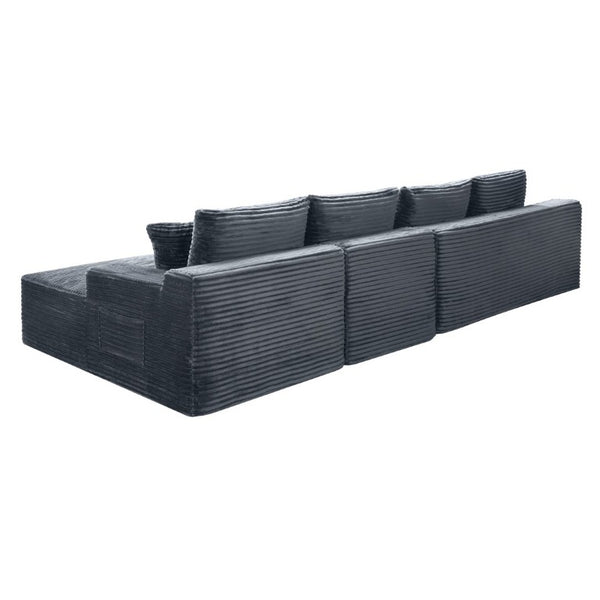 English Elm 135.4 Corduroy Modular U-Shaped Sectional Sofa Spacious Lounge Seating for Living Room W5515S00084