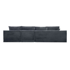 English Elm 135.4 Corduroy Modular U-Shaped Sectional Sofa Spacious Lounge Seating for Living Room W5515S00084
